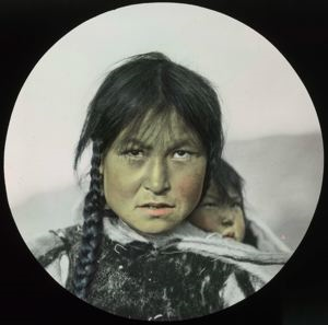 Image of Eskimo [Inuk] Woman with Baby, Baffin Land